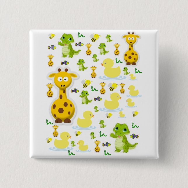 Bóton Quadrado 5.08cm Botão Quadrado (Frente)