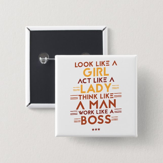 Bóton Quadrado 5.08cm Botão Quadrado (Frente & Verso)