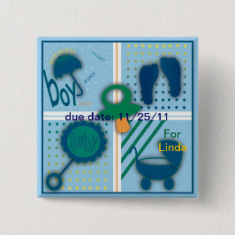 Bóton Quadrado 5.08cm Botão quadrado