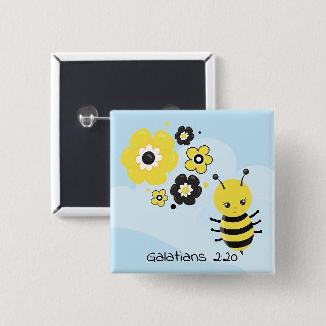 Bóton Quadrado 5.08cm Botão Quadrado (Frente & Verso)