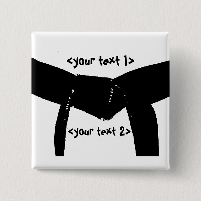 Bóton Quadrado 5.08cm Botão Quadrado Básico do Cinturão Preto de Artes M (Frente)