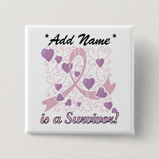 Bóton Quadrado 5.08cm Botão quadrado BC do sobrevivente customizável