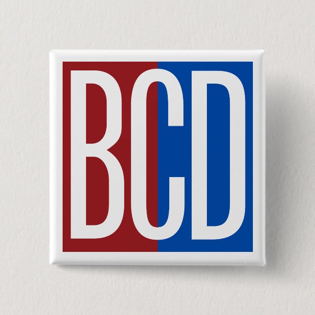 Bóton Quadrado 5.08cm Botão Quadrado BCD (Frente)