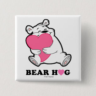 Bóton Quadrado 5.08cm Botão Quadrado Bear Hug