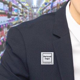 Bóton Quadrado 5.08cm Botão Quadrado Branco do Nome de Empresa e Logotip