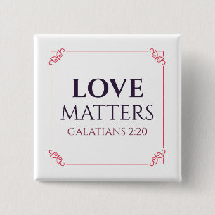 Bóton Quadrado 5.08cm Botão Quadrado de Amor