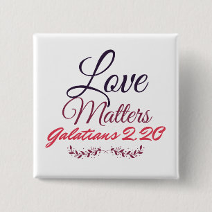 Bóton Quadrado 5.08cm Botão Quadrado de Amor