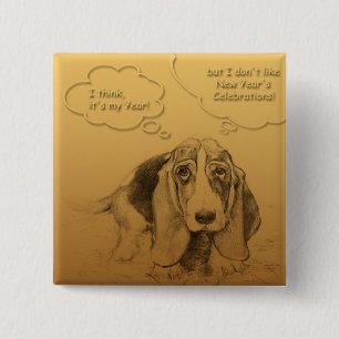 Bóton Quadrado 5.08cm Botão Quadrado de Ano Chinês Humorístico Vietnamit