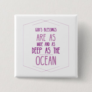 Bóton Quadrado 5.08cm Botão Quadrado de Bênçãos