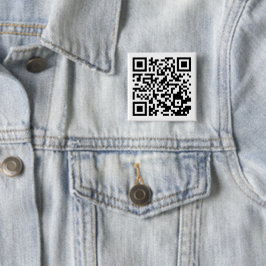 Bóton Quadrado 5.08cm Botão Quadrado de Código QR Personalizável para Qu