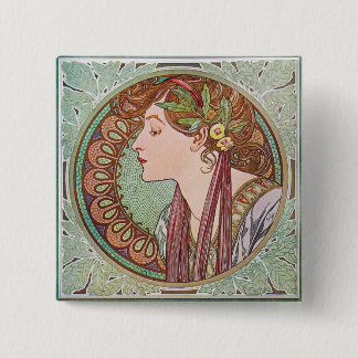 Bóton Quadrado 5.08cm Botão quadrado de Nouveau da arte do louro de