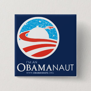 Bóton Quadrado 5.08cm Botão quadrado de Obamanaut