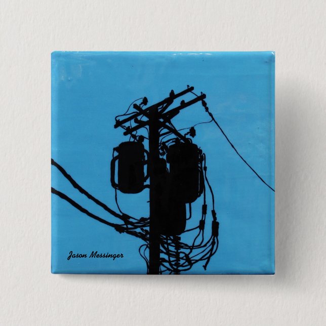 Bóton Quadrado 5.08cm Botão Quadrado de Sentinela Urbana (Frente)