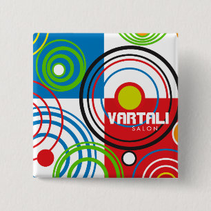 Bóton Quadrado 5.08cm Botão quadrado de Vartali do teste padrão redond