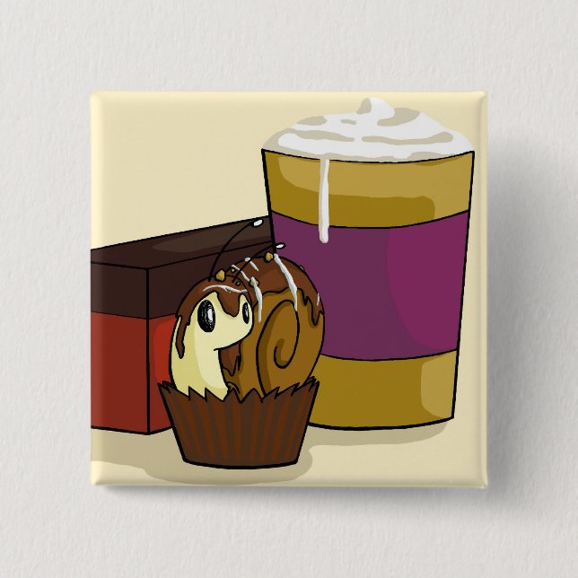 Bóton Quadrado 5.08cm Botão quadrado do caracol da trufa (Frente)