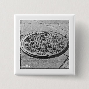 Bóton Quadrado 5.08cm Botão Quadrado do Cobrir do Manhole NYC