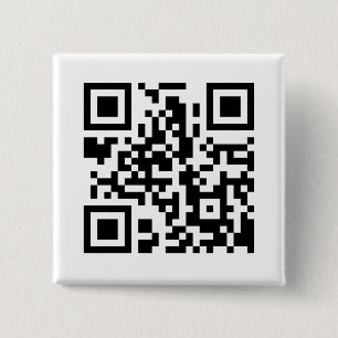 Bóton Quadrado 5.08cm Botão quadrado do código de QR