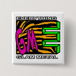 Bóton Quadrado 5.08cm Botão quadrado do logotipo GMT Orange Tiger Stripe