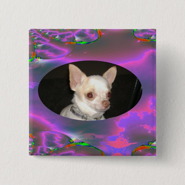 Bóton Quadrado 5.08cm Botão quadrado do Rad Roddo (Frente)