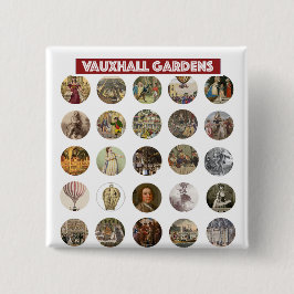 Bóton Quadrado 5.08cm Botão quadrado dos Jardins de Vauxhall