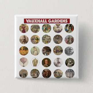 Bóton Quadrado 5.08cm Botão quadrado dos Jardins de Vauxhall