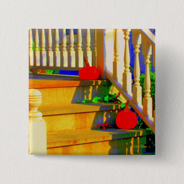 Bóton Quadrado 5.08cm Botão Quadrado 'Duas Bombas' (Frente)