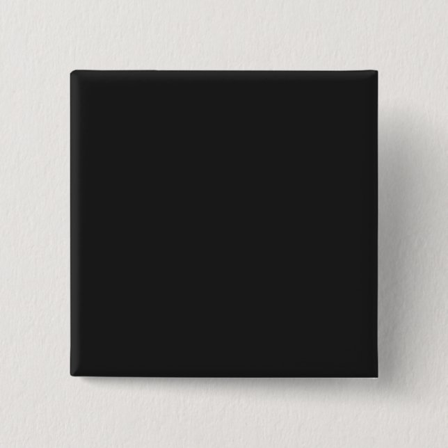 Bóton Quadrado 5.08cm Botão Quadrado Eerie Black com Prendedor (Frente)