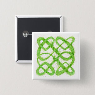 BÓTON QUADRADO 5.08CM BOTÃO QUADRADO GREEN CELTIC KNOT