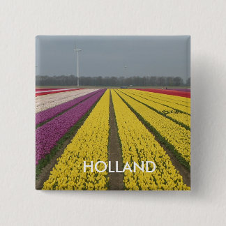 Bóton Quadrado 5.08cm Botão Quadrado Holandês Tulip Field