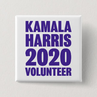 Bóton Quadrado 5.08cm Botão Quadrado Kamala Harris Volunteer 2 polegadas