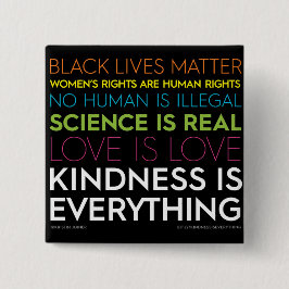 Bóton Quadrado 5.08cm Botão 'Quadrado' #Kindnessis