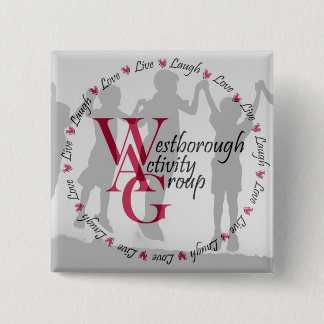 Bóton Quadrado 5.08cm Botão quadrado - logotipo redondo