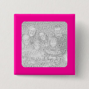 Bóton Quadrado 5.08cm Botão quadrado quadro rosa da foto