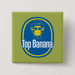 Bóton Quadrado 5.08cm Botão Quadrado Superior Banana 2 Polegadas