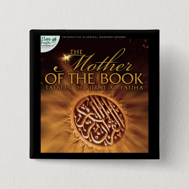 Bóton Quadrado 5.08cm Botão quadrado - Surat Alfatiha (Frente)