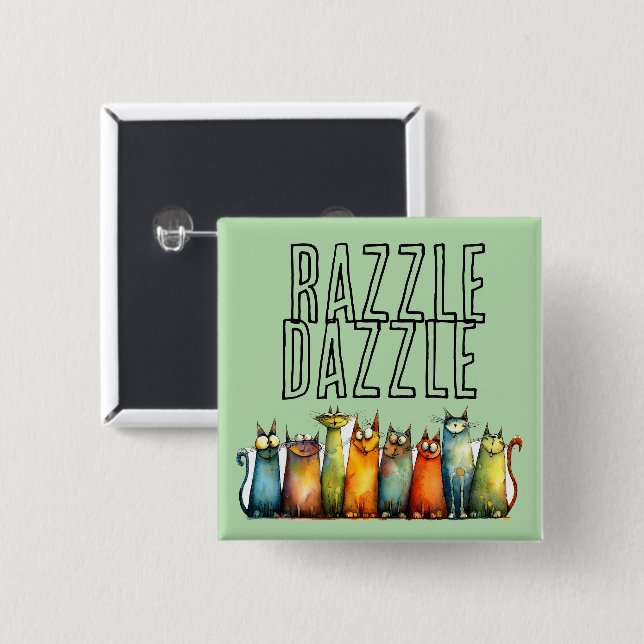 Bóton Quadrado 5.08cm Botão Razzle Dazzle (Frente & Verso)
