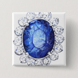 Bóton Quadrado 5.08cm Botão real da safira de PMACarlson