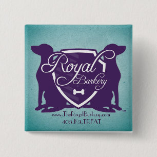 Bóton Quadrado 5.08cm Botão real de Barkery