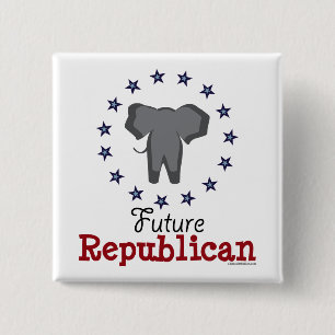 Bóton Quadrado 5.08cm Botão republicano futuro do elefante