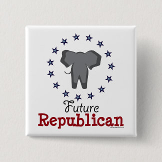 Bóton Quadrado 5.08cm Botão republicano futuro do elefante