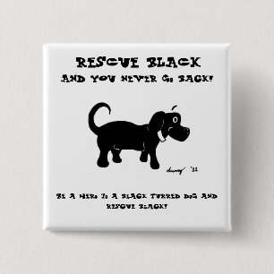 Bóton Quadrado 5.08cm Botão Resgate Black Dogs