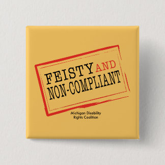 Bóton Quadrado 5.08cm Botão resoluto alaranjado