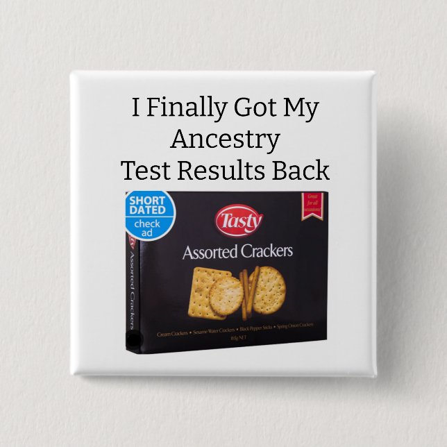 Bóton Quadrado 5.08cm Botão Resultados do Teste Ancestral (Frente)