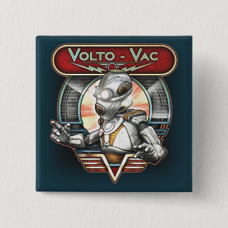 Bóton Quadrado 5.08cm Botão retro do quadrado do robô Volto-VAC