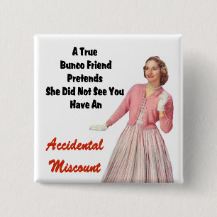 Bóton Quadrado 5.08cm Botão retro engraçado do prêmio de Bunco do