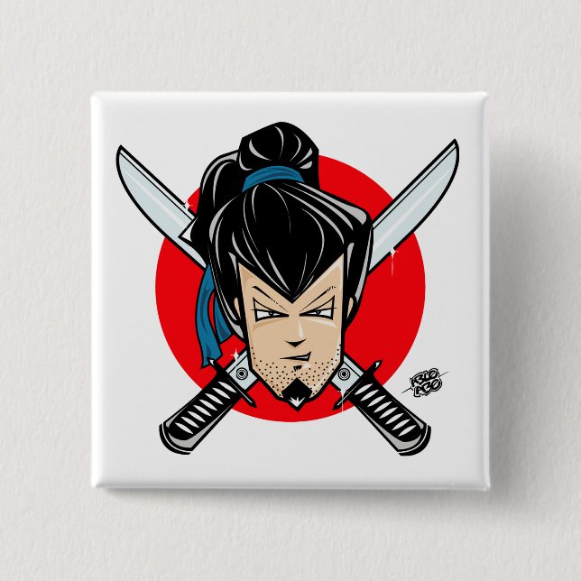 Bóton Quadrado 5.08cm Botão RONIN (Frente)