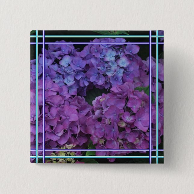 Bóton Quadrado 5.08cm Botão Royale Roxo (Frente)