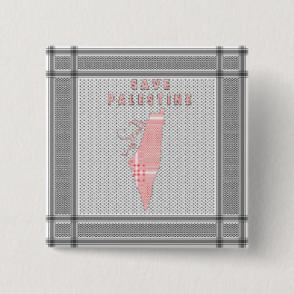 Bóton Quadrado 5.08cm Botão Salvar Palestina - Botão Pino Palestino