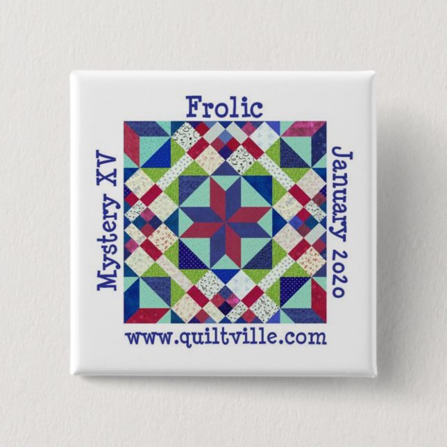 Bóton Quadrado 5.08cm Botão Sapo (Frente)