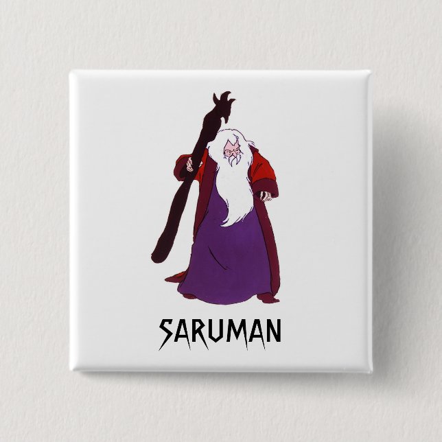 Bóton Quadrado 5.08cm Botão SARUMAN(TM) (Frente)
